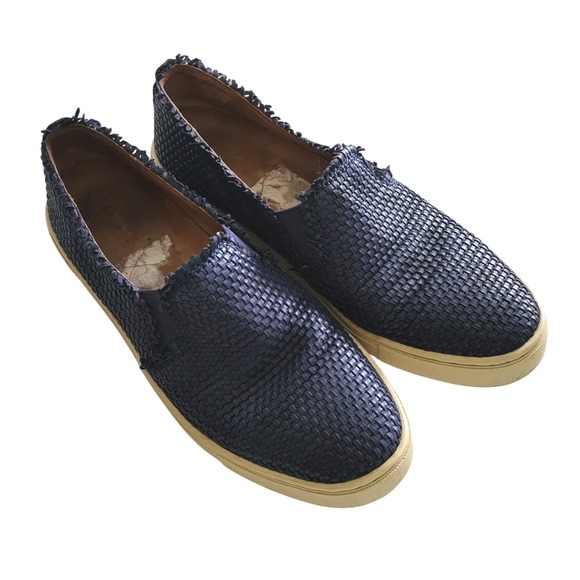 Frye Shoes - Frye Ivy Fray Sneakers‎ Shoes Woven Basket Blue Flat Womens 7M Good Condition